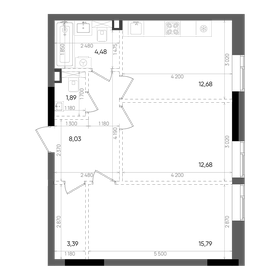 Квартира 58,9 м², 2-комнатная - изображение 1