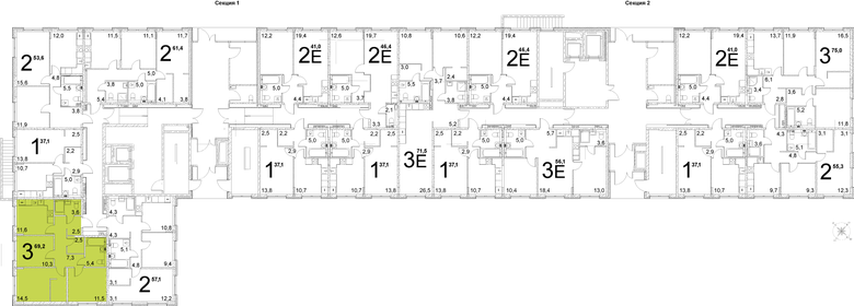 61,9 м², 3-комнатная квартира 6 750 000 ₽ - изображение 41