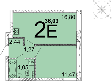 35,3 м², 1-комнатная квартира 5 086 976 ₽ - изображение 24