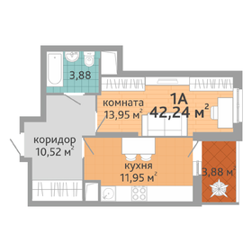 48 м², 1-комнатная квартира 4 800 000 ₽ - изображение 29