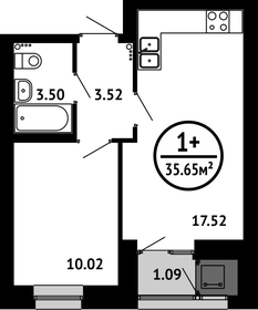 Квартира 35,7 м², 1-комнатная - изображение 1