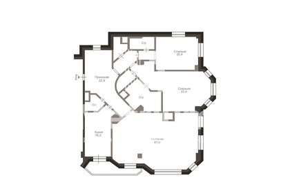 Квартира 187 м², 3-комнатная - изображение 1