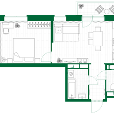 Квартира 45,2 м², 1-комнатная - изображение 4