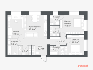 85 м², 3-комнатная квартира 10 200 000 ₽ - изображение 65