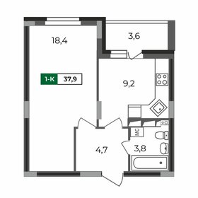 39,3 м², 1-комнатная квартира 3 694 200 ₽ - изображение 45