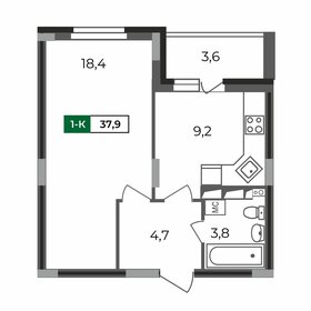 Квартира 37,9 м², 1-комнатная - изображение 1