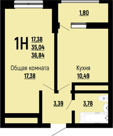 36,8 м², 1-комнатная квартира 5 231 980 ₽ - изображение 4