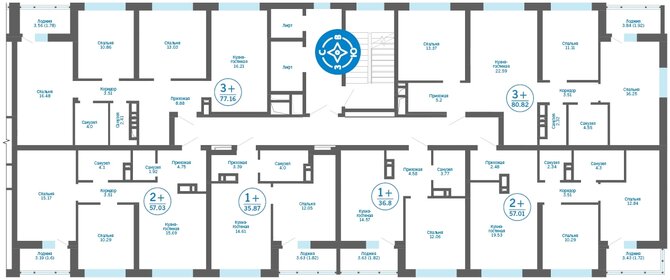 57 м², 2-комнатная квартира 5 900 000 ₽ - изображение 51