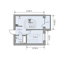 Квартира 39,9 м², 1-комнатная - изображение 2