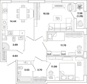 75,7 м², 3-комнатная квартира 17 713 660 ₽ - изображение 8