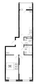 74,4 м², 3-комнатная квартира 5 700 000 ₽ - изображение 68