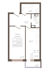 50 м², 1-комнатная квартира 4 440 550 ₽ - изображение 11