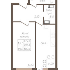 Квартира 50,4 м², 1-комнатная - изображение 2