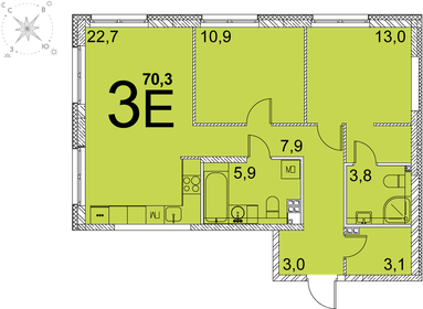 71,5 м², 2-комнатная квартира 7 490 000 ₽ - изображение 35