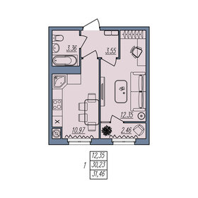 Квартира 31,5 м², 1-комнатная - изображение 1