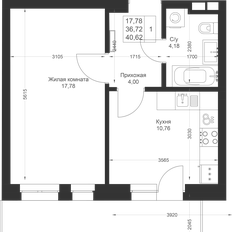 Квартира 40,6 м², 1-комнатная - изображение 2