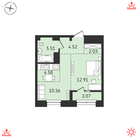 42,8 м², 2-комнатная квартира 7 431 000 ₽ - изображение 20