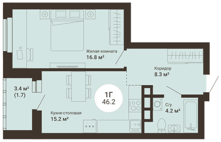 37,8 м², 1-комнатная квартира 4 100 000 ₽ - изображение 65