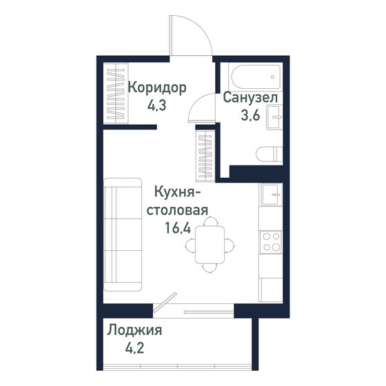 24,3 м², квартира-студия 3 510 000 ₽ - изображение 29