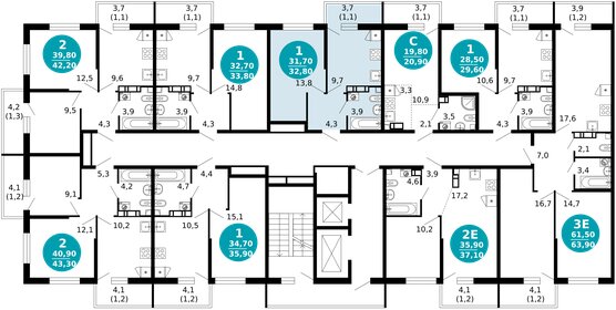 30,2 м², квартира-студия 17 760 000 ₽ - изображение 83