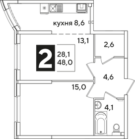 65 м², 2-комнатная квартира 7 435 200 ₽ - изображение 77