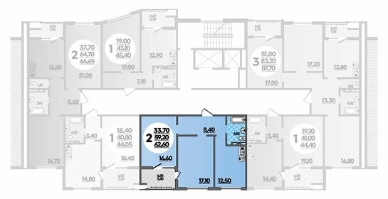 55,5 м², 2-комнатная квартира 11 011 200 ₽ - изображение 9