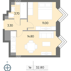 Квартира 32,8 м², 1-комнатная - изображение 2