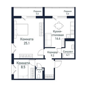 65,2 м², 2-комнатная квартира 8 146 250 ₽ - изображение 9
