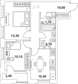 Квартира 52,2 м², 2-комнатная - изображение 1