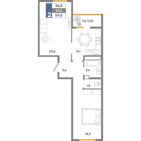 67,8 м², 2-комнатная квартира 8 000 000 ₽ - изображение 34