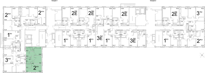 57 м², 2-комнатная квартира 6 400 000 ₽ - изображение 39