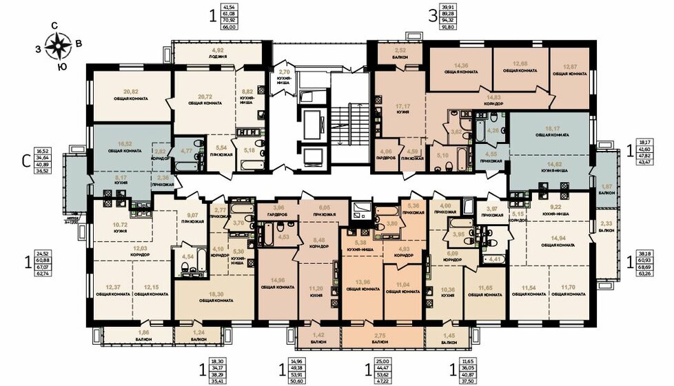 46,9 м², 1-комнатная квартира 8 166 690 ₽ - изображение 1