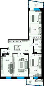 Квартира 84,8 м², 3-комнатная - изображение 1