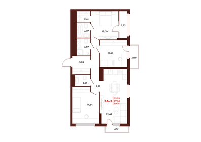 114 м², 3-комнатная квартира 9 000 000 ₽ - изображение 32