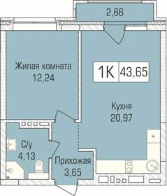 45,2 м², 1-комнатная квартира 5 450 000 ₽ - изображение 1