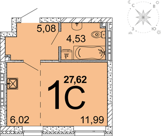 28,2 м², квартира-студия 4 375 409 ₽ - изображение 17