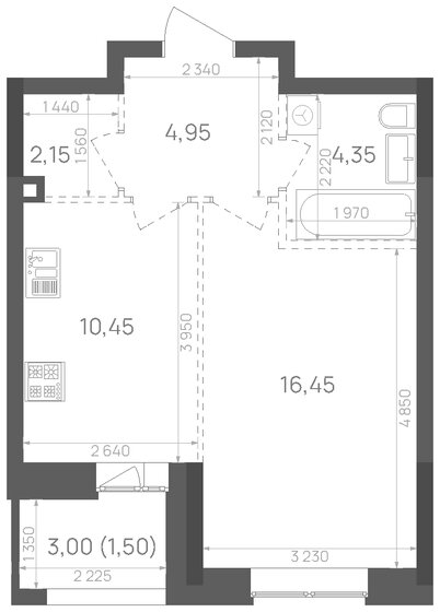 39,9 м², 1-комнатная квартира 10 512 471 ₽ - изображение 1