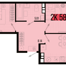 Квартира 58,9 м², 2-комнатная - изображение 4