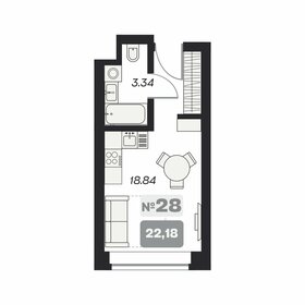 Квартира 22,2 м², студия - изображение 1