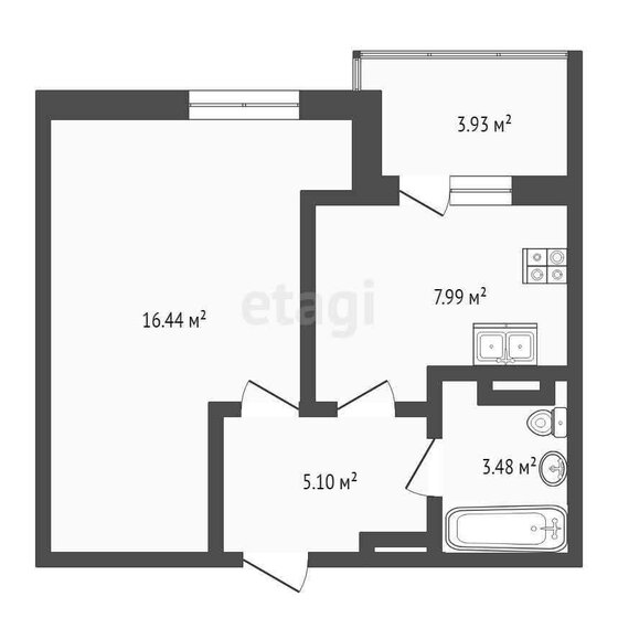 32 м², квартира-студия 3 790 000 ₽ - изображение 1