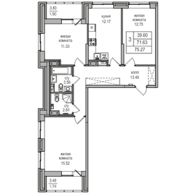 112,5 м², 4-комнатная квартира 20 175 000 ₽ - изображение 52