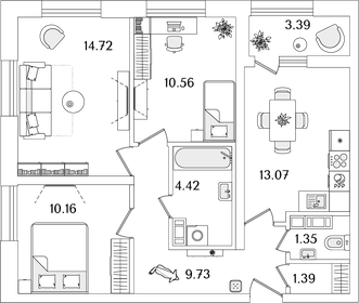 90,1 м², 3-комнатная квартира 23 023 200 ₽ - изображение 23