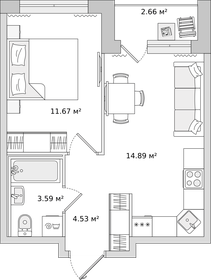 34 м², 2-комнатная квартира 5 500 000 ₽ - изображение 6