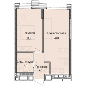 Квартира 42,3 м², 1-комнатная - изображение 1