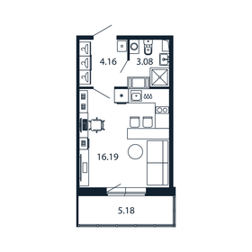 25,3 м², квартира-студия 4 370 000 ₽ - изображение 92