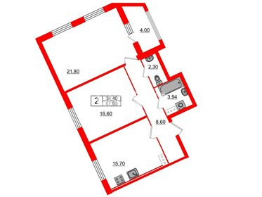 Квартира 67,9 м², 2-комнатная - изображение 1