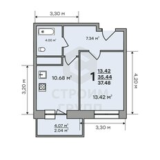 Квартира 37,5 м², 1-комнатная - изображение 2