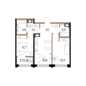 57,5 м², 2-комнатная квартира 9 142 500 ₽ - изображение 49
