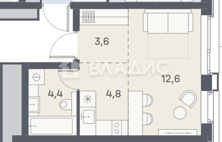 Квартира 25,4 м², студия - изображение 1