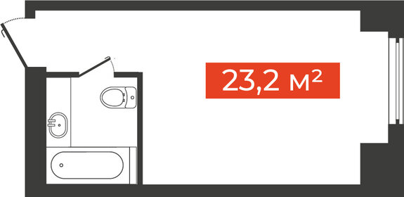 Квартира 23,2 м², 1-комнатные - изображение 1